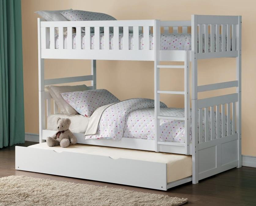 Galen Twin/Twin Bunk Bed w/ Twin Trundle in White B2053W-1*R - Home Discount Furniture - NJ-linden