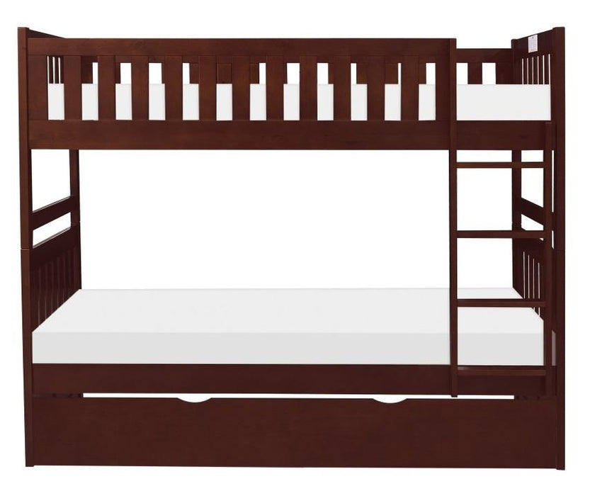 Rowe Twin/Twin Bunk Bed w/ Twin Trundle Bed in Dark Cherry B2013DC-1*R - Home Discount Furniture - NJ-linden