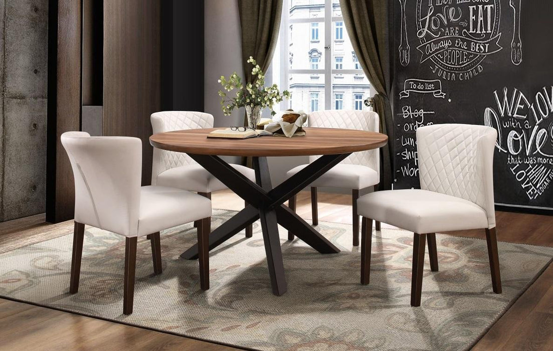 Nelina Round Dining Table in Espresso & Natural 5597-53* - Home Discount Furniture - NJ-linden