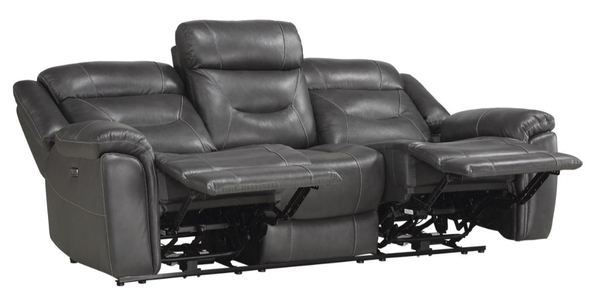 Danio Power Double Reclining Sofa with Power Headrests in Dark Gray 9528DGY-3PWH - Home Discount Furniture - NJ-linden