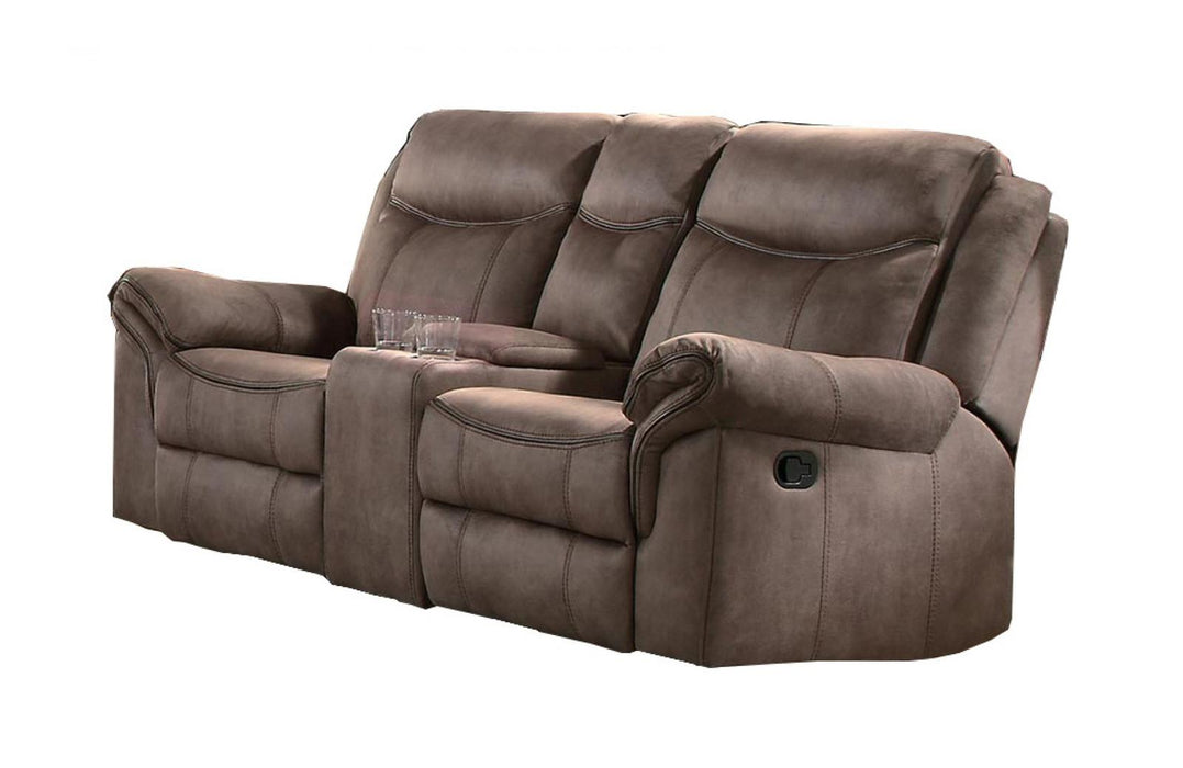 Aram Double Glider Reclining Loveseat in Dark Brown 8206NF-2 - Home Discount Furniture - NJ-linden