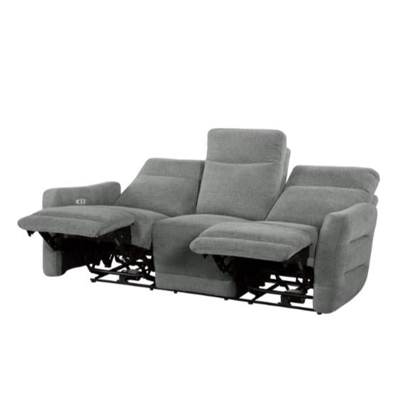 Edition Power Double Lay Flat Reclining Sofa in Dove Grey 9804DV-3PWH - Home Discount Furniture - NJ-linden