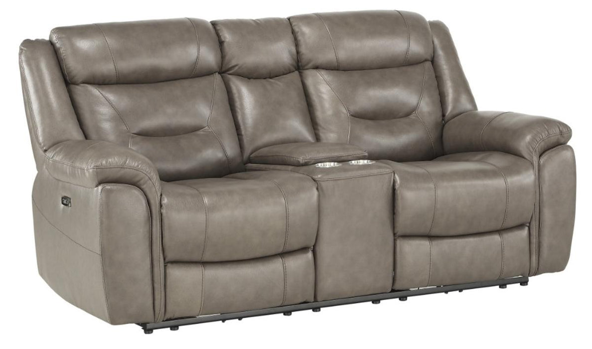 Danio Power Double Reclining Loveseat with Power Headrests in Brownish Gray 9528BRG-2PWH - Home Discount Furniture - NJ-linden