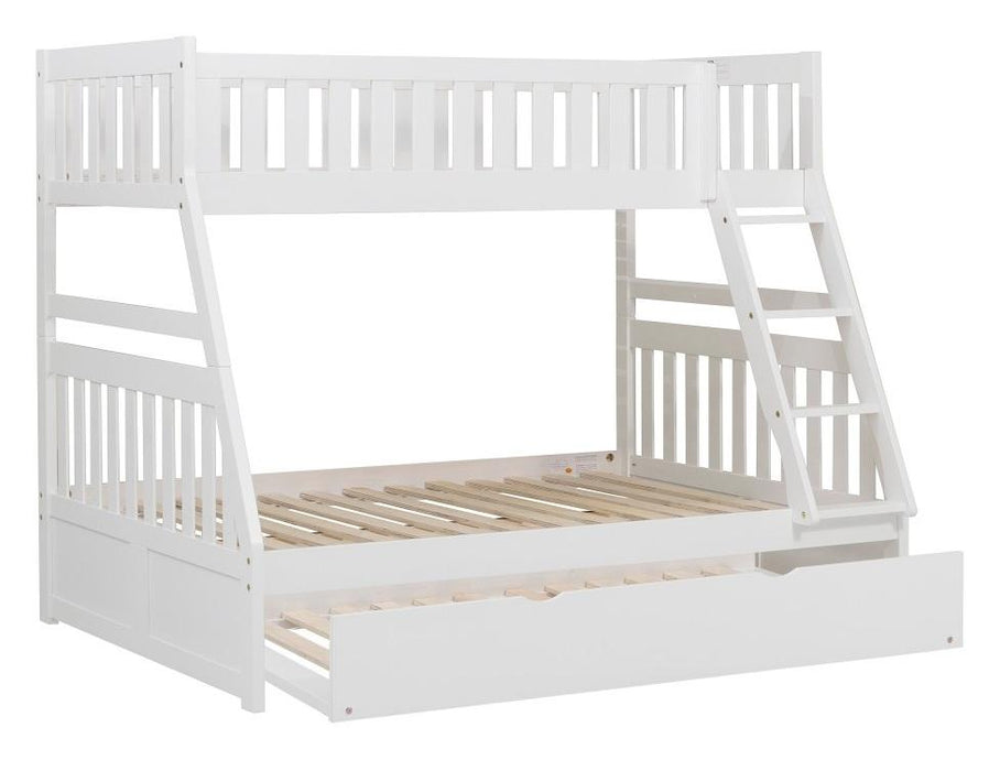 Galen Twin/Full Bunk Bed w/ Twin Trundle in White B2053TFW-1*R - Home Discount Furniture - NJ-linden