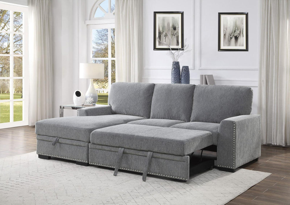 Morelia 2pc Sectional with Pull Out Bed and Left Chaise in Dark Gray 9468DG*2LC2R - Home Discount Furniture - NJ-linden