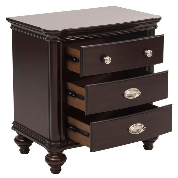 Marston 3 Drawer Nightstand in Dark Cherry 2615DC-4 - Home Discount Furniture - NJ-linden