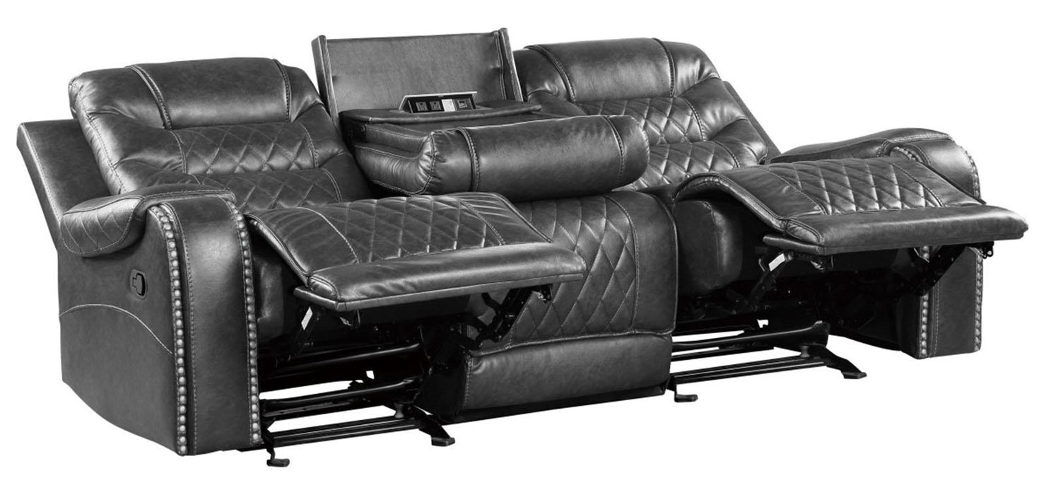Putnam Power Double Reclining Sofa with Drop-Down in Gray 9405GY-3PW - Home Discount Furniture - NJ-linden