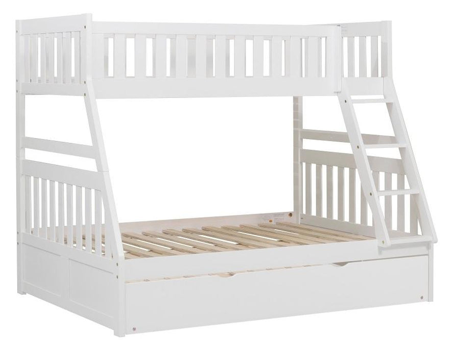 Galen Twin/Full Bunk Bed w/ Twin Trundle in White B2053TFW-1*R - Home Discount Furniture - NJ-linden