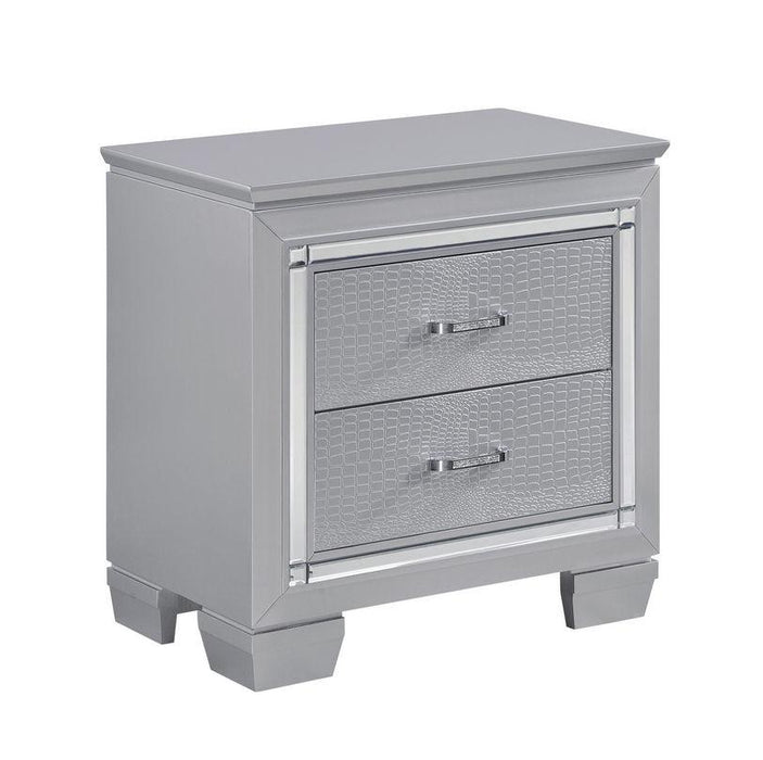 Allura Nightstand in Silver 1916-4 - Home Discount Furniture - NJ-linden
