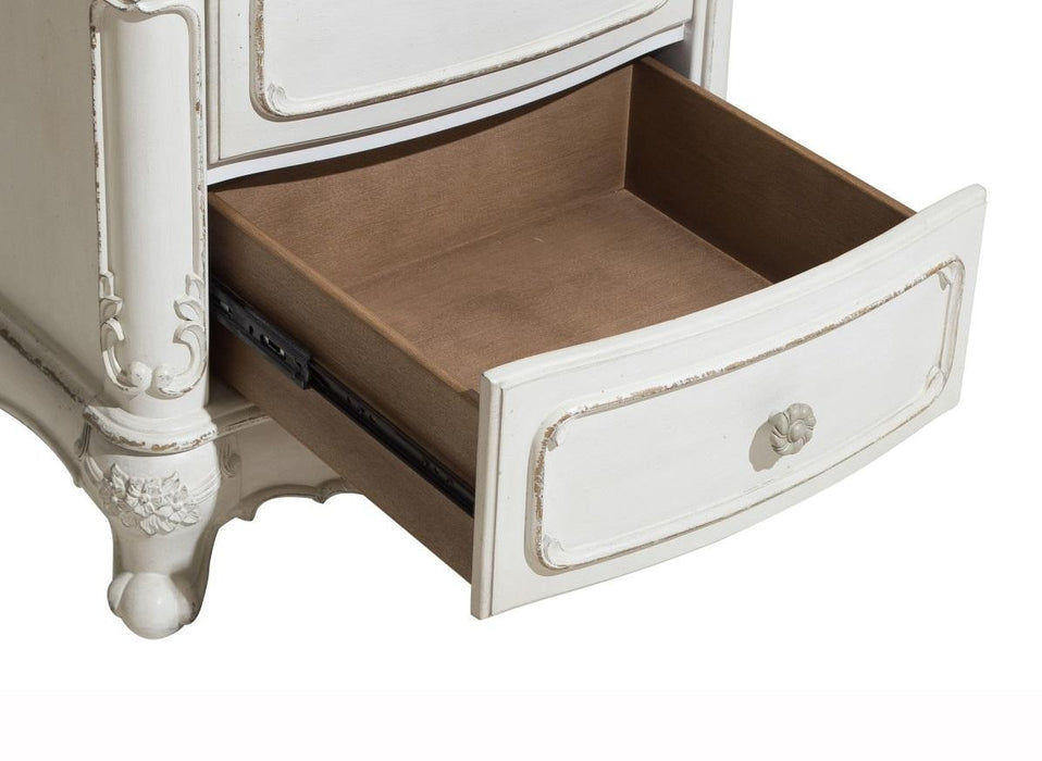 Cinderella Night Stand in Antique White with Grey Rub-Through 1386NW-4 - Home Discount Furniture - NJ-linden