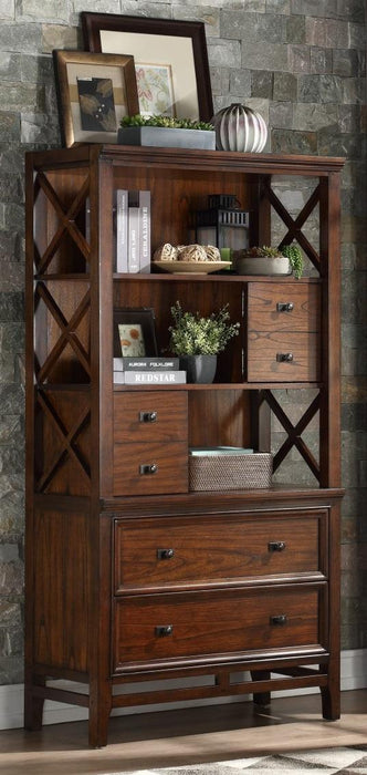 Frazier Bookcase in Brown Cherry 1649-18 - Home Discount Furniture - NJ-linden
