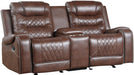 Putnam Double Glider Reclining Loveseat in Brown 9405BR-2 - Home Discount Furniture - NJ-linden
