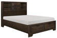 Chesky King Bookcase Bed with Footboard Storage in Warm Espresso 1753K-1EK* - Home Discount Furniture - NJ-linden
