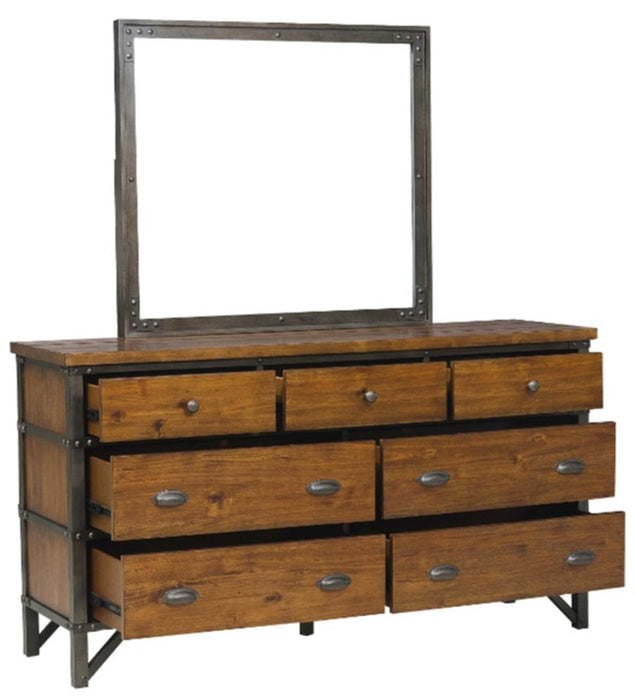 Holverson Dresser in Rustic Brown & Gunmetal 1715-5 - Home Discount Furniture - NJ-linden