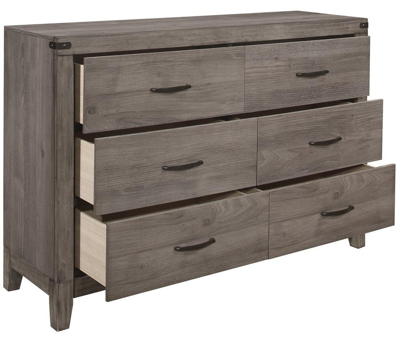 Woodrow 6 Drawer Dresser in Gray 2042-5 - Home Discount Furniture - NJ-linden
