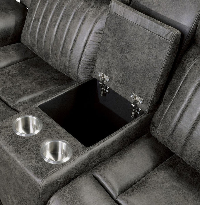 Centeroak Double Reclining Loveseat in Gray 9479BRG-2 - Home Discount Furniture - NJ-linden