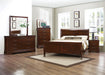 Mayville Queen Sleigh Bed in Brown Cherry 2147-1 - Home Discount Furniture - NJ-linden