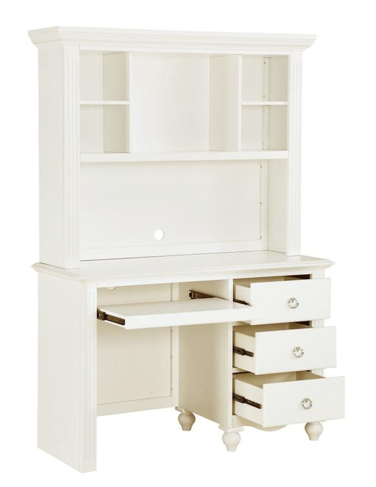 Meghan Writing Hutch/ Desk Set in White 2058WH-14* - Home Discount Furniture - NJ-linden