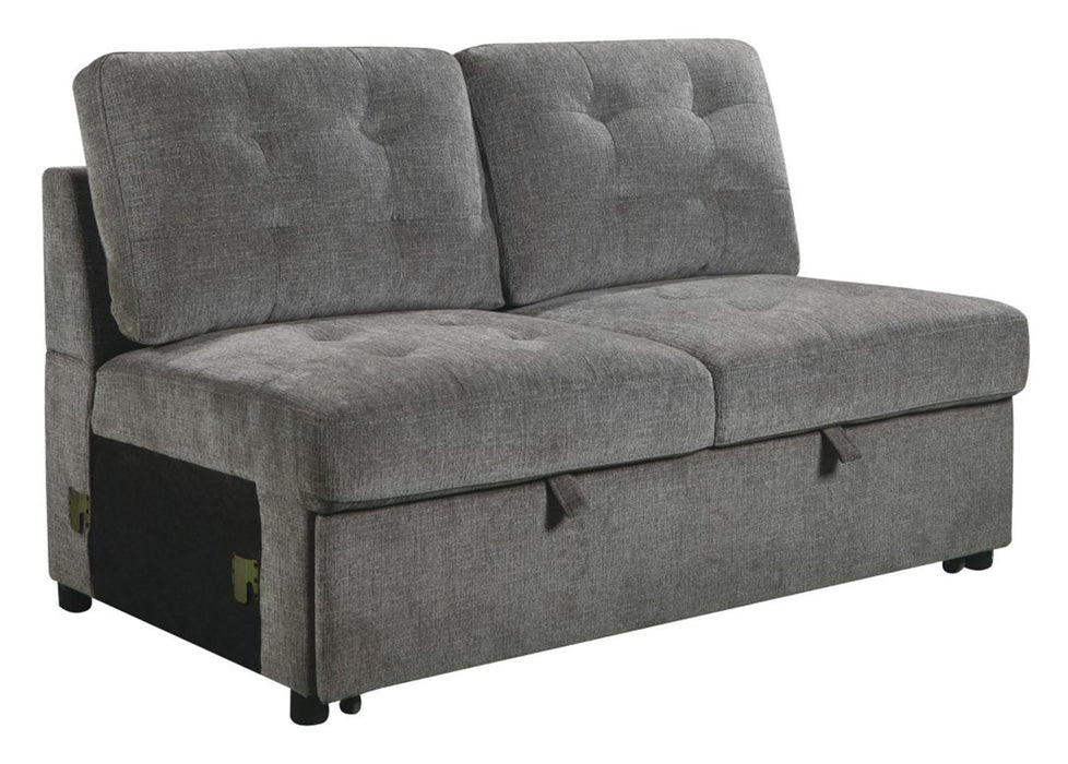 Logansport Armless 2-Seater with Pull-out Bed in Gray 9401GRY-2A - Home Discount Furniture - NJ-linden