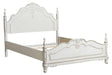 Cinderella Queen Poster Bed in Antique White 1386NW-1* - Home Discount Furniture - NJ-linden