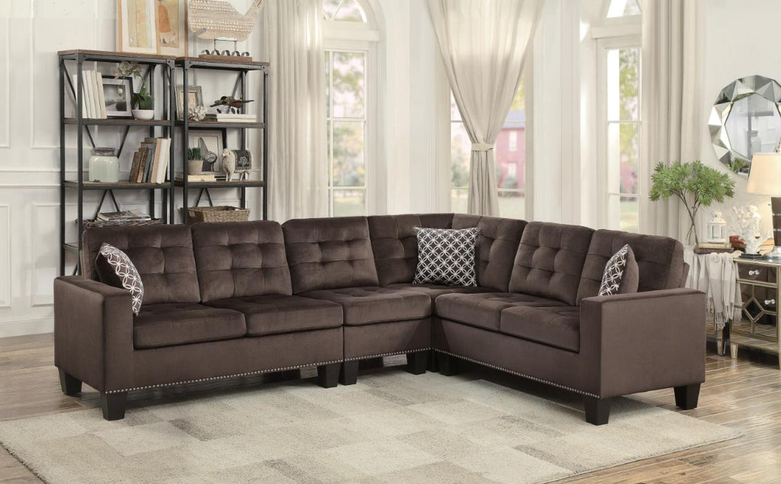 Lantana 2-Piece Reversible Sectional in Chocolate 9957CH*SC - Home Discount Furniture - NJ-linden