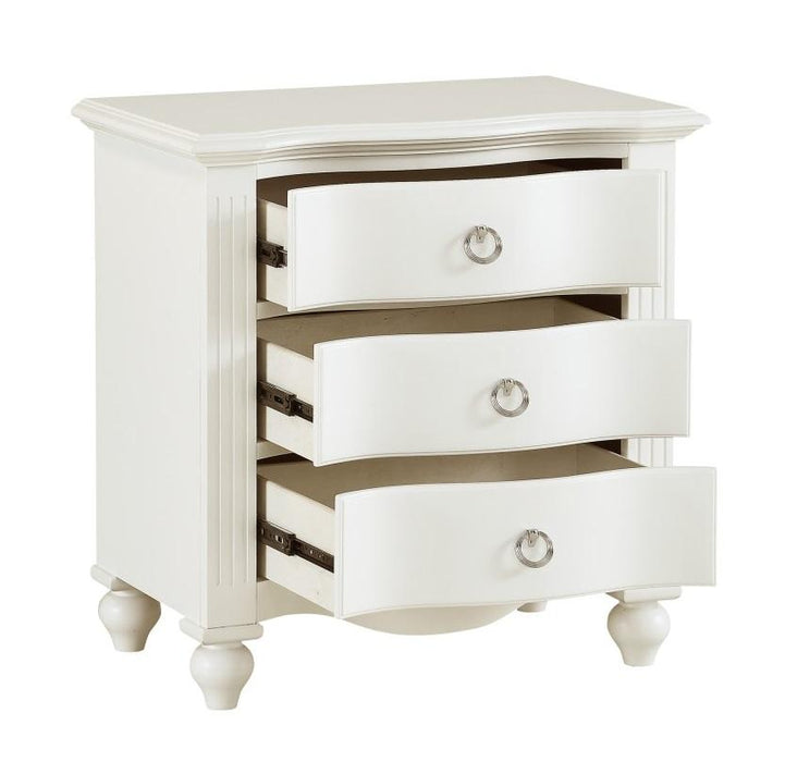 Meghan 3 Drawer Nightstand in White 2058WH-4 - Home Discount Furniture - NJ-linden