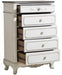Cinderella 5 Drawer Chest in Antique White with Grey Rub-Through 1386NW-9 - Home Discount Furniture - NJ-linden