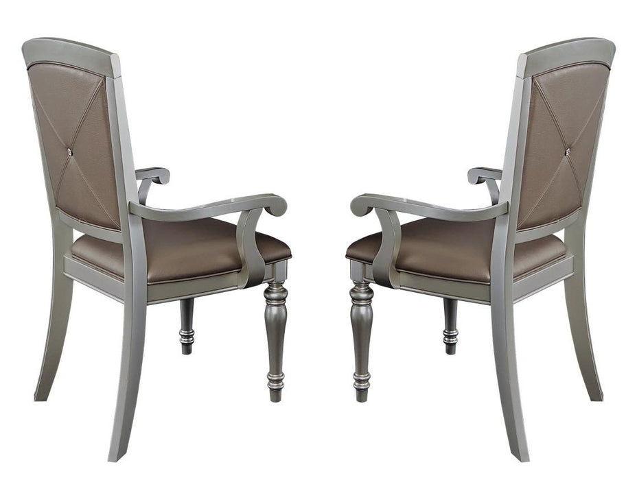Orsina Arm Chair in Silver (Set of 2) - Home Discount Furniture - NJ-linden