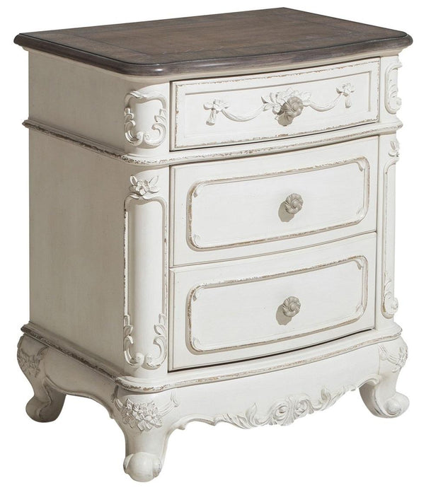 Cinderella Night Stand in Antique White with Grey Rub-Through 1386NW-4 - Home Discount Furniture - NJ-linden