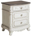 Cinderella Night Stand in Antique White with Grey Rub-Through 1386NW-4 - Home Discount Furniture - NJ-linden