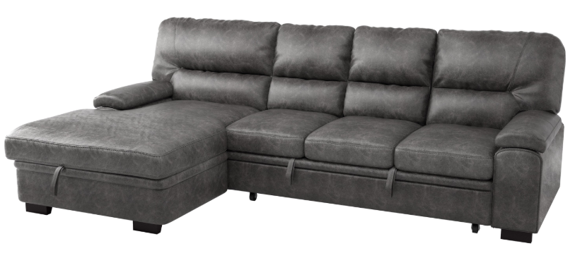 Michigan Sectional with Pull Out Bed and Left Chaise in Dark Gray 9407DG*2LC3R - Home Discount Furniture - NJ-linden