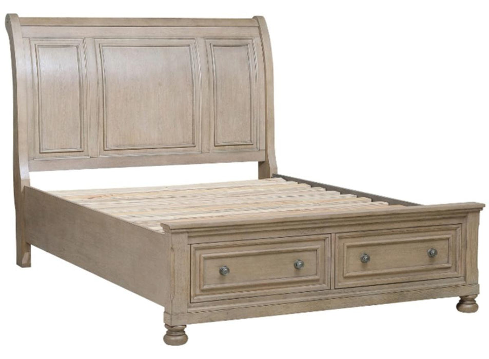 Bethel Queen Sleigh Platform Bed with Footboard Storage in Gray 2259GY-1* - Home Discount Furniture - NJ-linden