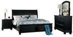 Laurelin Queen Sleigh Platform Storage Bed in Black 1714BK-1 - Home Discount Furniture - NJ-linden
