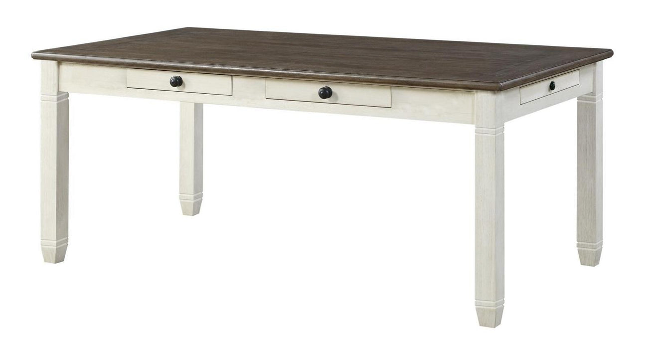 Granby Dining Table in White & Brown 5627NW-72 - Home Discount Furniture - NJ-linden