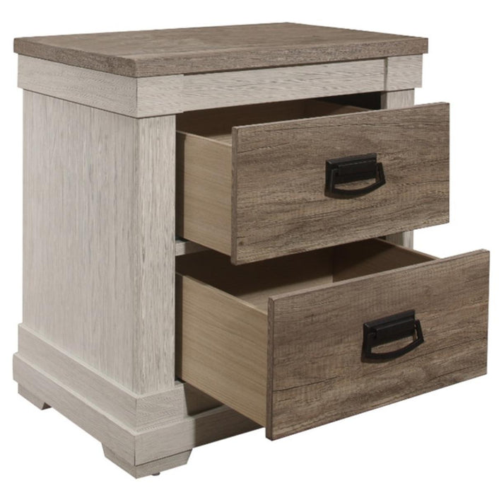 Arcadia Nightstand in White & Weathered Gray 1677-4 - Home Discount Furniture - NJ-linden
