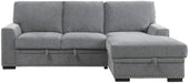 Morelia 2pc Sectional with Pull Out Bed and Right Chaise in Dark Gray 9468DG*2RC2L - Home Discount Furniture - NJ-linden