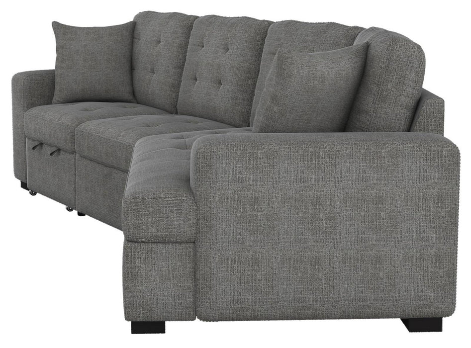 Logansport Right Side Cuddler with 1 Pillow in Gray 9401GRY-RU - Home Discount Furniture - NJ-linden