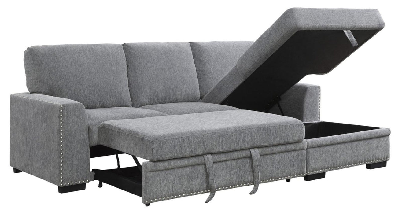 Morelia 2pc Sectional with Pull Out Bed and Right Chaise in Dark Gray 9468DG*2RC2L - Home Discount Furniture - NJ-linden
