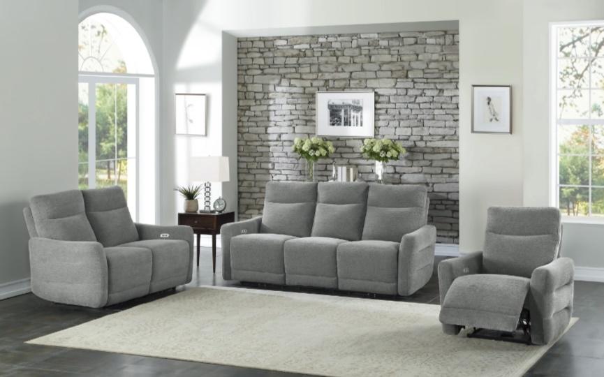 Edition Power Double Lay Flat Reclining Loveseat in Dove Grey 9804DV-2PWH - Home Discount Furniture - NJ-linden