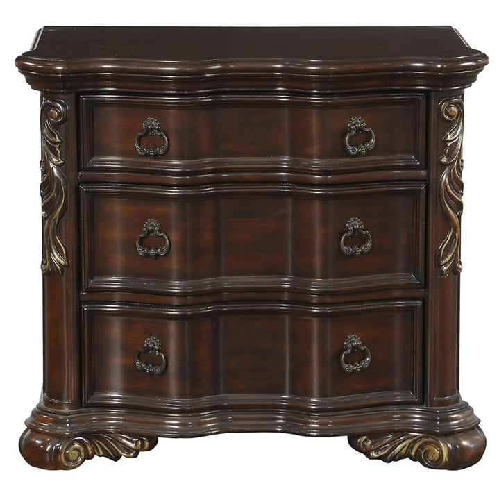 Royal Highlands 3 Drawer Nightstand in Rich Cherry 1603-4 - Home Discount Furniture - NJ-linden