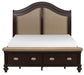 Marston Queen Sleigh Storage Bed in Dark Cherry 2615DC-1 - Home Discount Furniture - NJ-linden