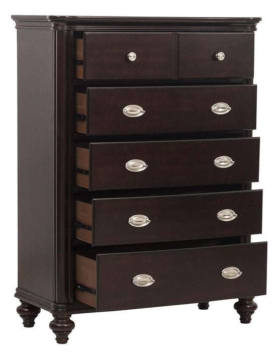 Marston 5 Drawer Chest in Dark Cherry 2615DC-9 - Home Discount Furniture - NJ-linden