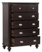 Marston 5 Drawer Chest in Dark Cherry 2615DC-9 - Home Discount Furniture - NJ-linden
