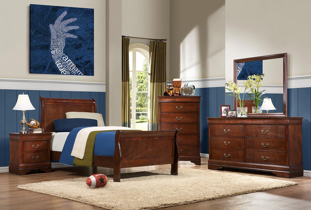 Mayville Twin Sleigh in Brown Cherry 2147T-1 - Home Discount Furniture - NJ-linden