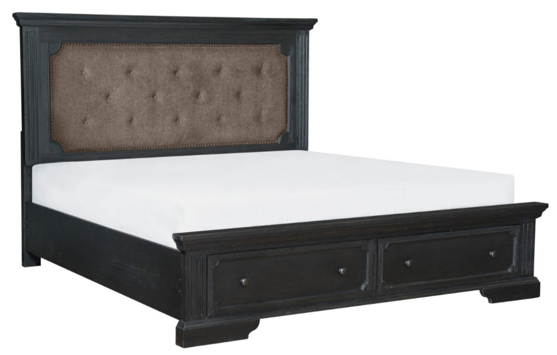 Bolingbrook Queen Upholstered Storage Platform Bed in Coffee 1647-1* - Home Discount Furniture - NJ-linden