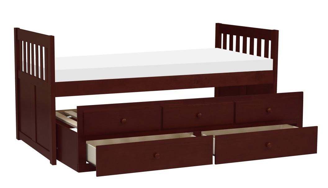 Rowe Twin/Twin Trundle Bed w/ Two Storage Drawers in Dark Cherry B2013PRDC-1* - Home Discount Furniture - NJ-linden