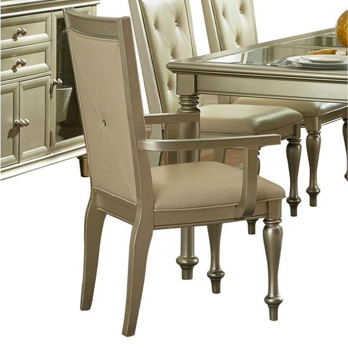Celandine Arm Chair in Silver (Set of 2) - Home Discount Furniture - NJ-linden