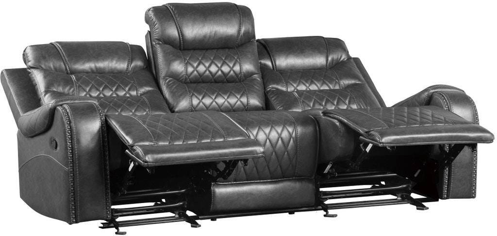 Putnam Power Double Reclining Sofa with Drop-Down in Gray 9405GY-3PW - Home Discount Furniture - NJ-linden