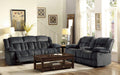 Laurelton Double Glider Reclining Loveseat w/ Center Console in Charcoal 9636CC-2 - Home Discount Furniture - NJ-linden