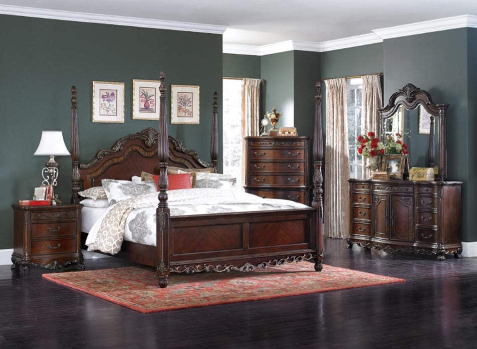 Deryn Park Queen Poster Bed in Cherry 2243-1* - Home Discount Furniture - NJ-linden